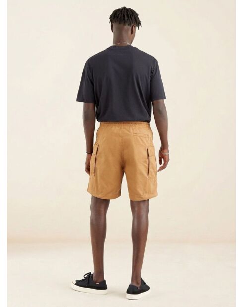 Beigefarbene Cargoshorts aus Baumwolle und Hanf