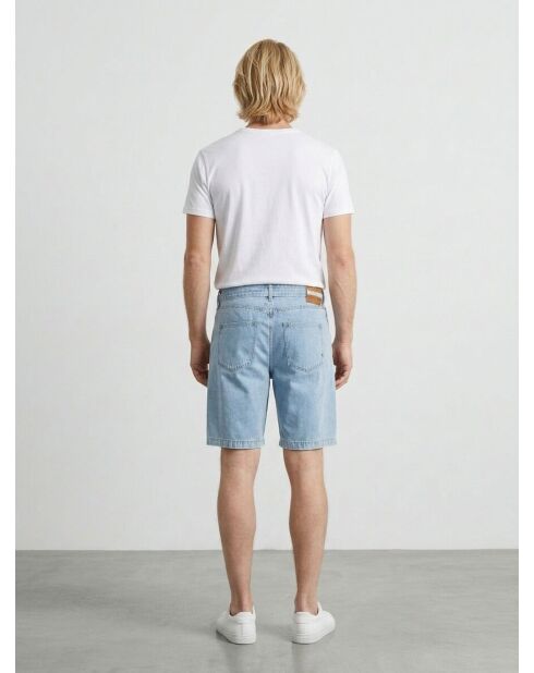 Short Chino en Jean Regular Fit Spin bleu clair