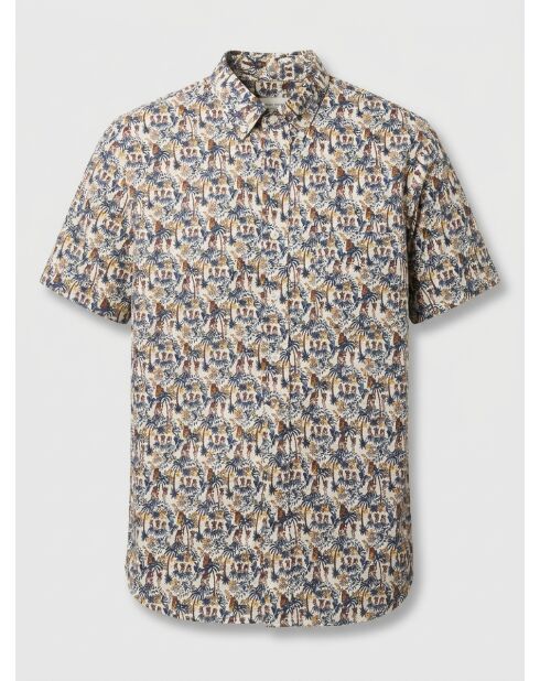 Chemise slim imprimée Sander beige/multicolore