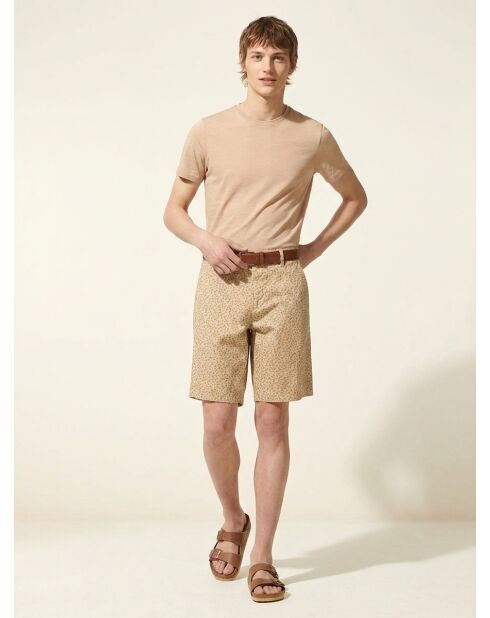 Bermuda Regular Fit Kumoti imprimé beige