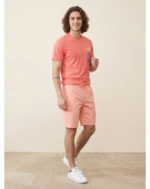 Pantalones cortos chinos Poppelin Elastic Neon Coral