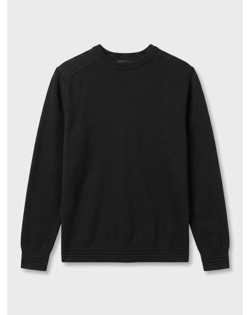 Pull col rond uni noir