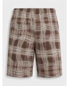 Reveal dunkelbraune karierte Shorts