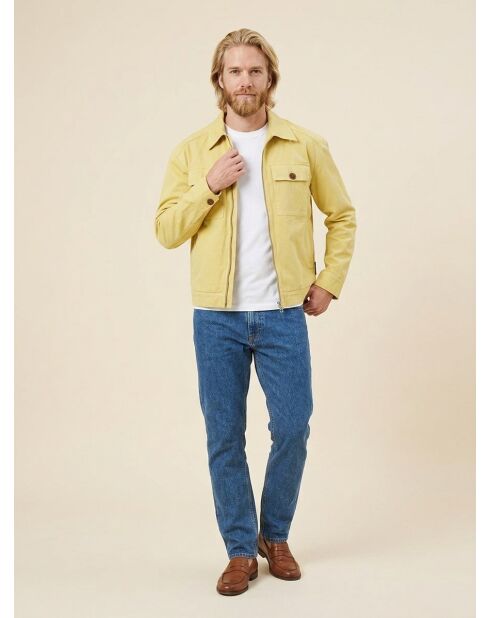 Hellgelbe Jacke aus Biobaumwolle mit zwei Taschen