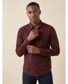 Chemise Slim Flex motifs rouge foncé/marine