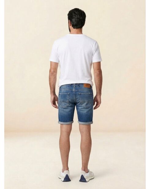 Pantaloncini in jeans blu medio Destroy