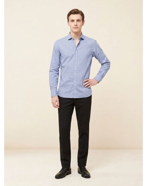 Chemise Slim Fit Valise imprimée bleue