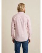 Mittelorangenes, dreifarbiges, schmal geschnittenes Gingham-Hemd