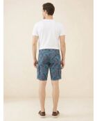 Short cargo regular Popplin imprimé bleu vintage/vert