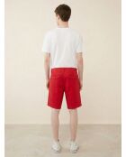 Shorts chino slim rossi in popeline