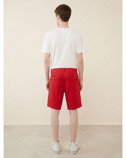 Shorts chino slim rossi in popeline