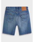 Gerade geschnittene, blau gewaschene Jeansshorts