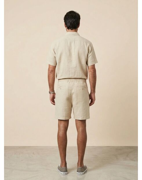 Pantaloncini beige Lavsjo Pinces 100% lino