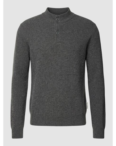 Pullover aus Wolle und Baumwolle mit grauen Knöpfen