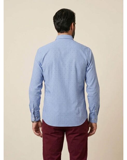 Chemise Slim Fit Wash fil coupé bleue