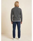 Pullover aus Wolle und Baumwolle mit grauen Knöpfen