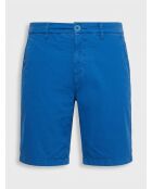 Short chino slim Popplin bleu