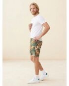 Bedruckte Tankshorts in Khakigrün