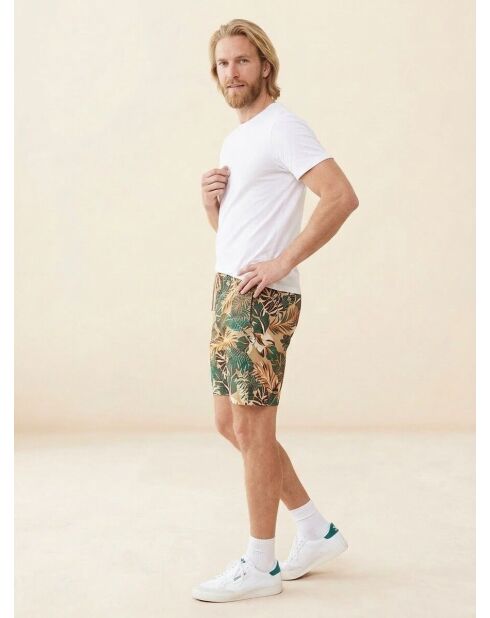 Bedruckte Tankshorts in Khakigrün