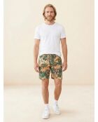 Bedruckte Tankshorts in Khakigrün