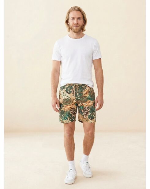Bedruckte Tankshorts in Khakigrün