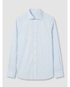 Slim Fit Mix Travel Hellblaues Druckhemd