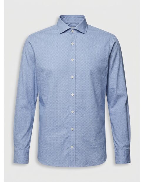 Chemise Slim Fit Valise imprimée bleue