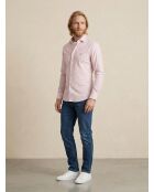 Mittelorangenes, dreifarbiges, schmal geschnittenes Gingham-Hemd