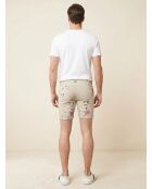 Pantalones cortos con estampado floral de bayas beige/multicolor