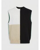 Pull 100% Lin Sans manches multicolore