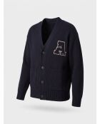 Cardigan en Coton & Laine Fardi varsity bleu marine
