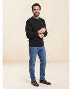 Pull col rond uni noir