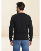 Pull col rond uni noir