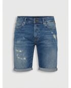 Destroy mittelblaue Jeansshorts