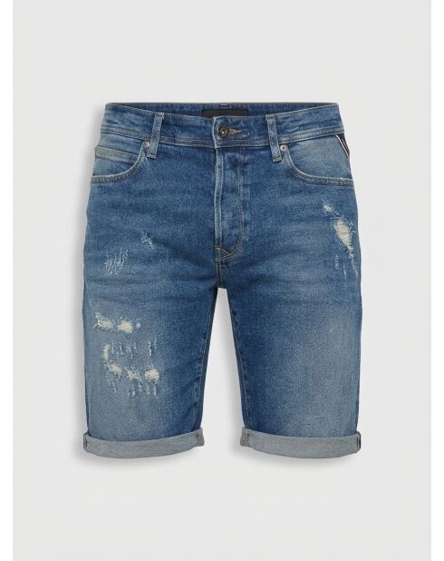 Pantaloncini in jeans blu medio Destroy