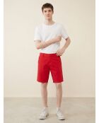 Shorts chino slim rossi in popeline