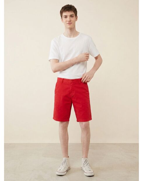 Shorts chino slim rossi in popeline