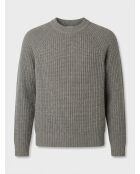 Pullover in lana e cashmere con scollo tondo Poterond grigio chiaro