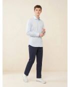 Slim Fit Mix Travel Hellblaues Druckhemd