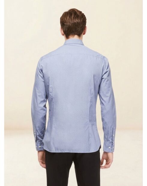 Chemise Slim Fit Valise imprimée bleue