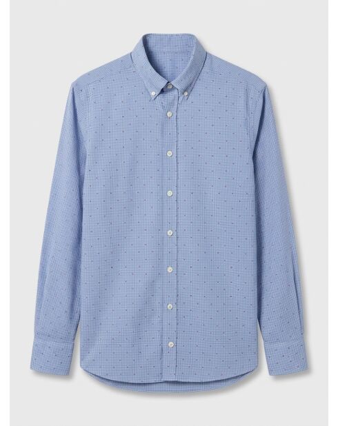 Chemise Slim Fit Wash fil coupé bleue