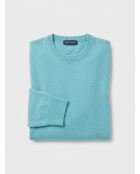 Jersey de cuello redondo azul Nachron 100% cachemir