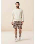 Reveal dunkelbraune karierte Shorts