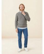 Pullover in lana e cashmere con scollo tondo Poterond grigio chiaro
