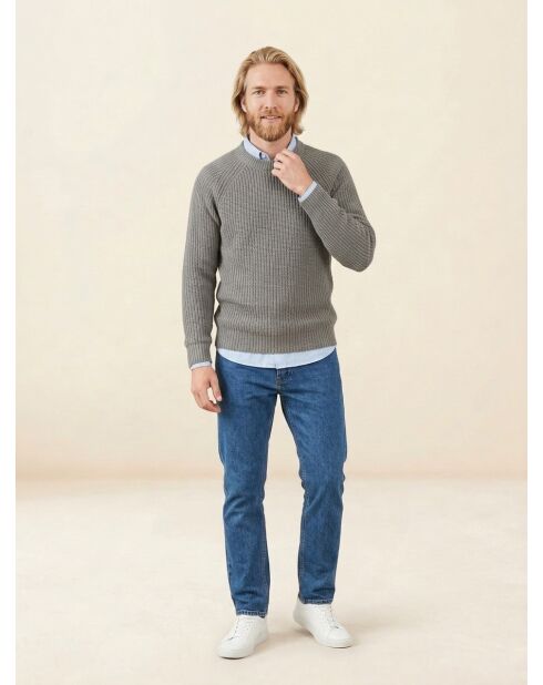 Pullover in lana e cashmere con scollo tondo Poterond grigio chiaro