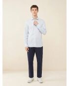 Slim Fit Mix Travel Hellblaues Druckhemd