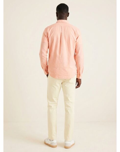 Chemise Slim Alpha Icon à rayures orange