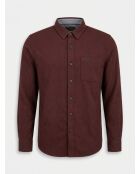 Chemise Slim Flex motifs rouge foncé/marine