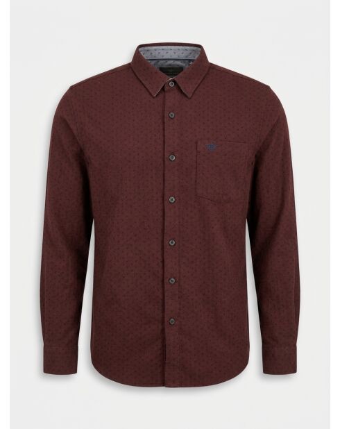 Chemise Slim Flex motifs rouge foncé/marine