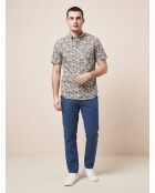 Chemise slim imprimée Sander beige/multicolore